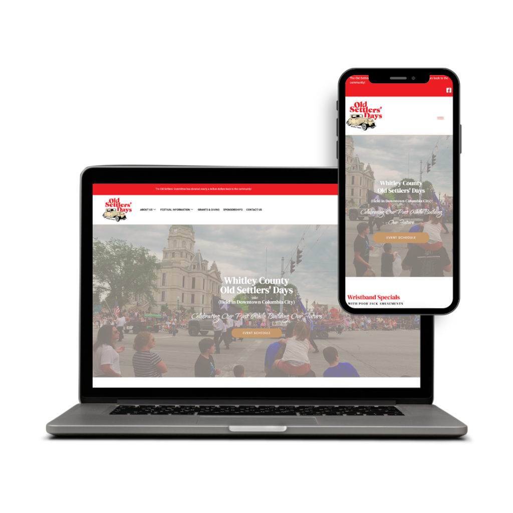 Old Settlers' Days Website Mockup
